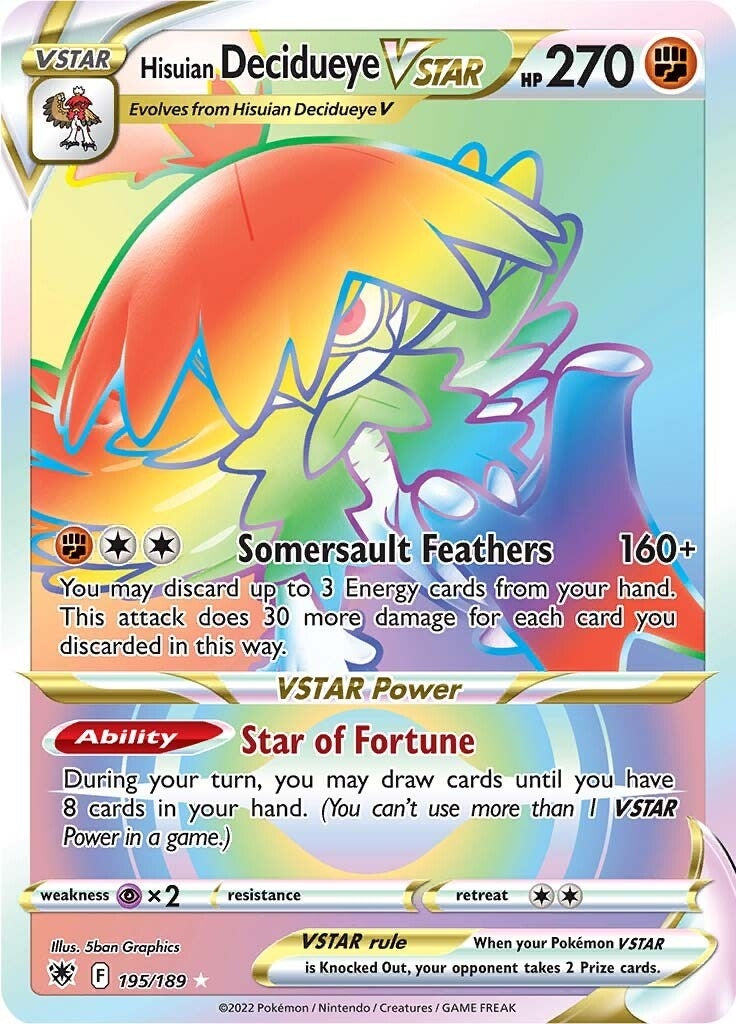 Image for Hisuian Decidueye VSTAR (Secret) (195/189) (SWSH10) - Pokemon