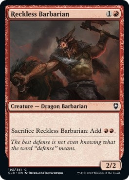 Image for Reckless Barbarian (193) (CLB) - Magic: The Gathering