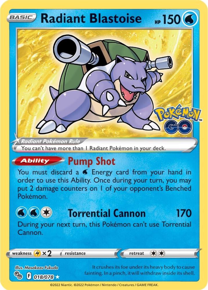 Image for Radiant Blastoise (018/078) (PGO) - Pokemon