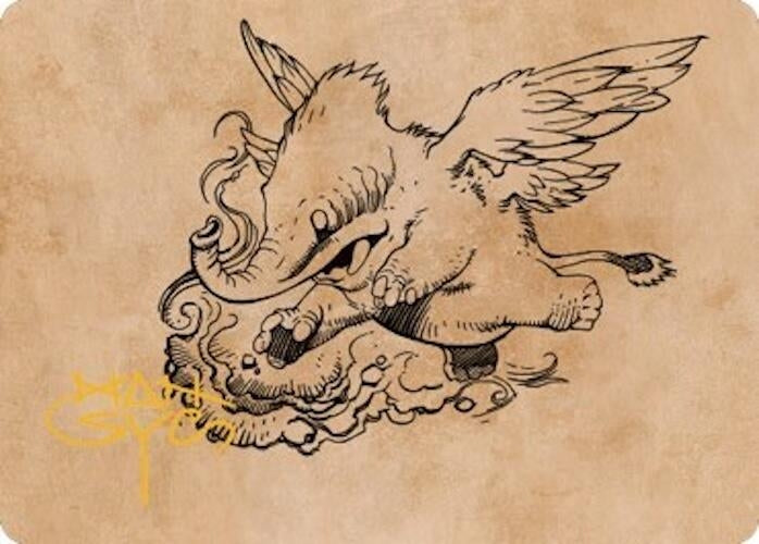 Image for Lulu, Loyal Hollyphant Art Card (Gold-Stamped Signature) (46) (ASCLB) - Magic: The Gathering