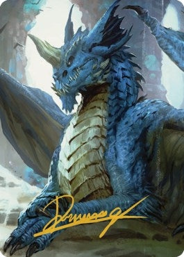 Image for Young Blue Dragon Art Card (Gold-Stamped Signature) (27) - Magic: The Gathering