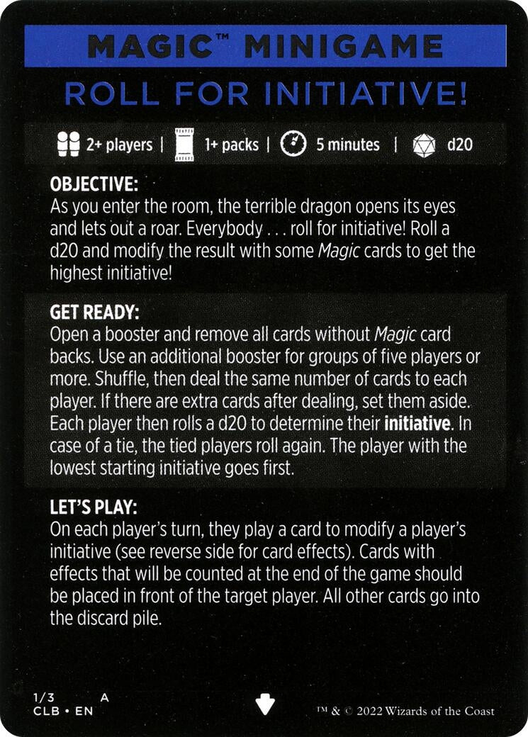 Image for Magic Minigame: Roll for Initiative! (1) - Magic: The Gathering