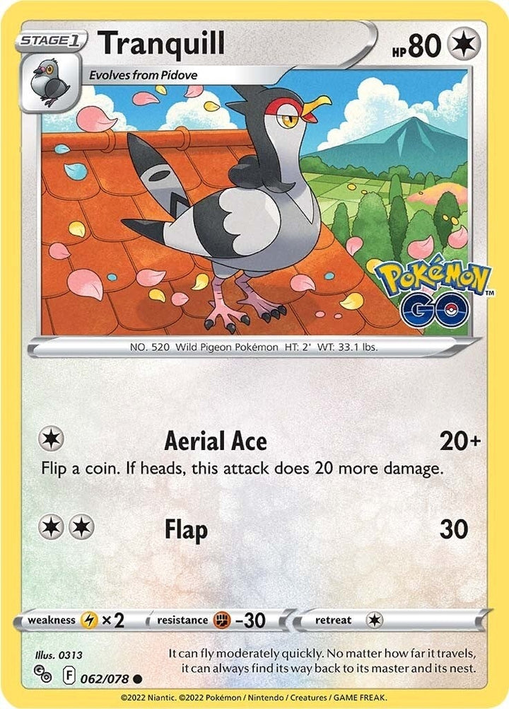 Image for Tranquill (062/078) (PGO) - Pokemon