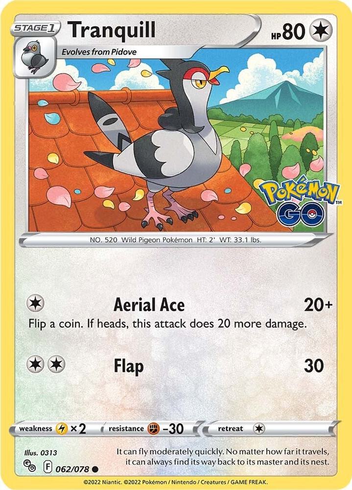 Image for Tranquill (062/078) (PGO) - Pokemon