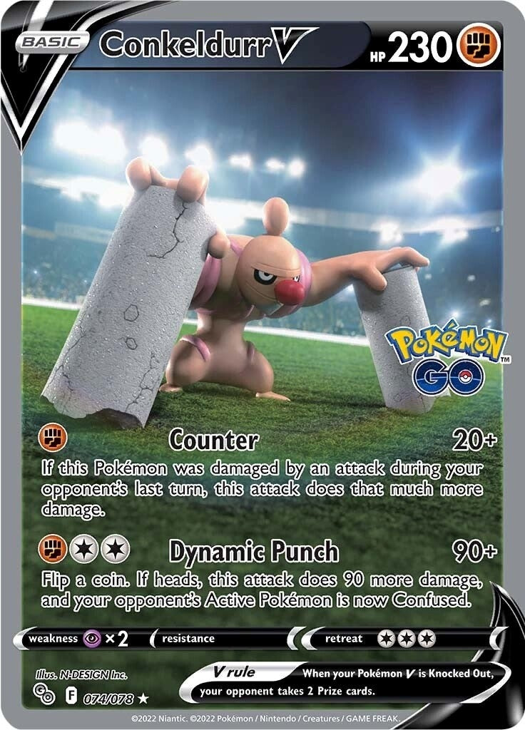 Image for Conkeldurr V (Alternate Full Art) (074/078) (PGO) - Pokemon