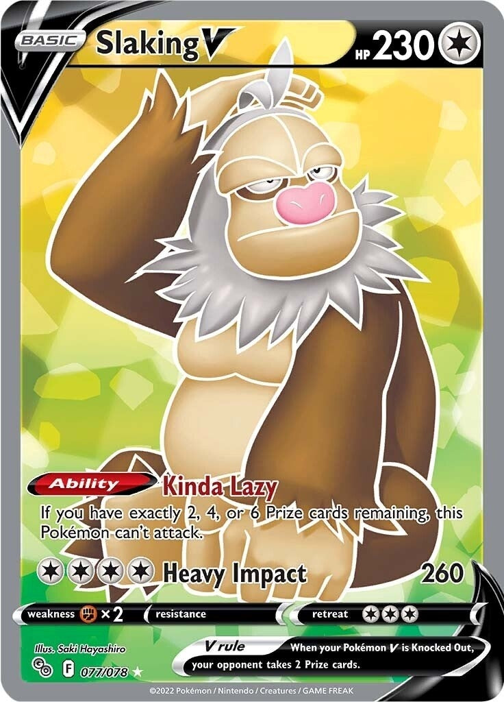 Image for Slaking V (Full Art) (077/078) (PGO) - Pokemon