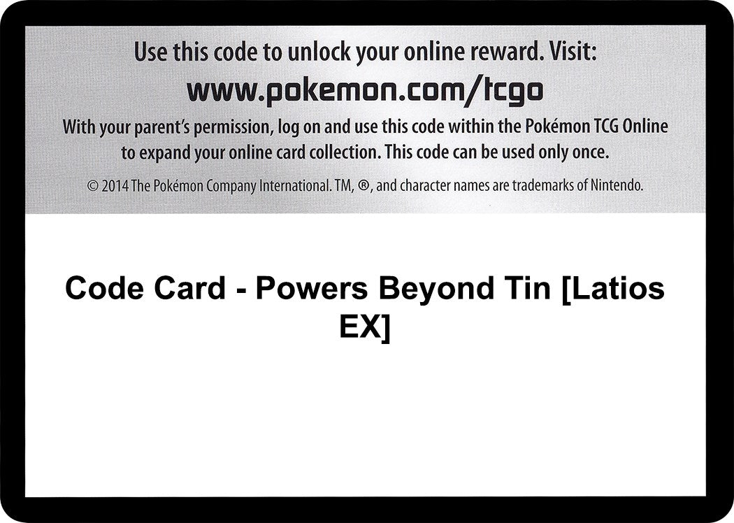 Image for Code Card - Powers Beyond Tin [Latios EX] (AOR) - Pokemon