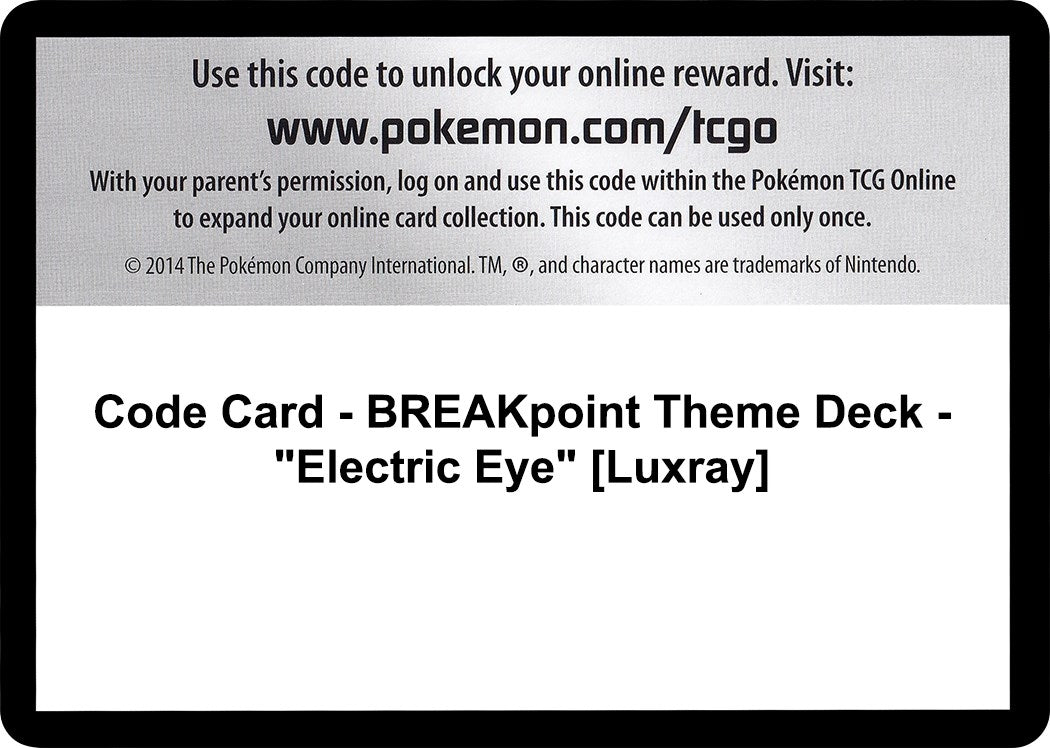 Image for Code Card - BREAKpoint Theme Deck - "Electric Eye" [Luxray] (BKP) - Pokemon