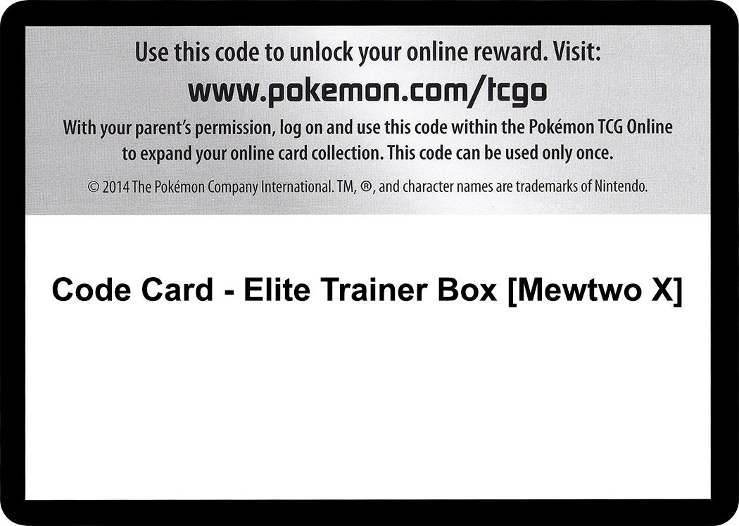 Image for Code Card - Elite Trainer Box [Mewtwo X] (BKT) - Pokemon