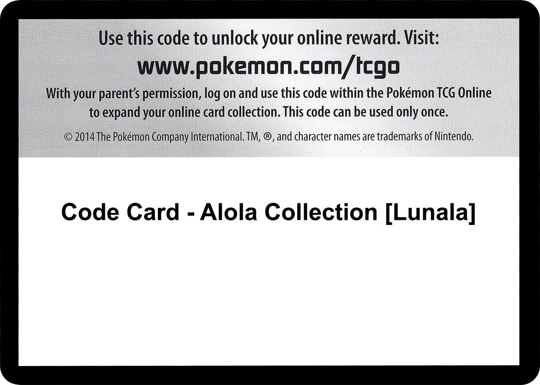 Image for Code Card - Alola Collection [Lunala] (EVO) - Pokemon