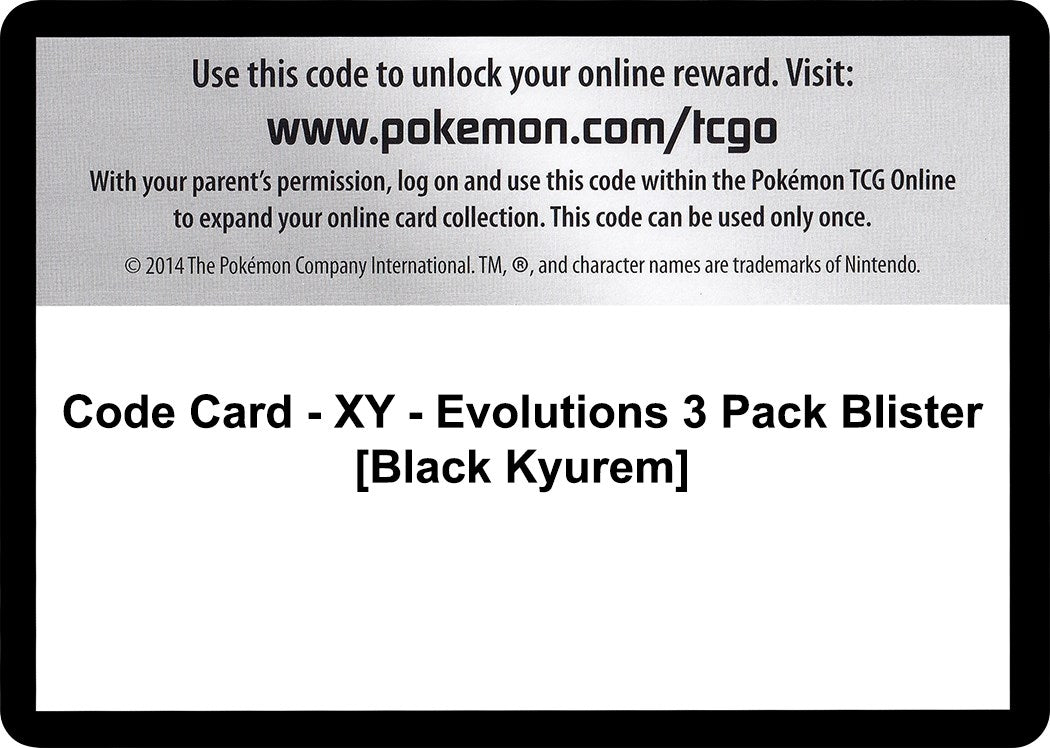 Image for Code Card - XY - Evolutions 3 Pack Blister [Black Kyurem] (EVO) - Pokemon