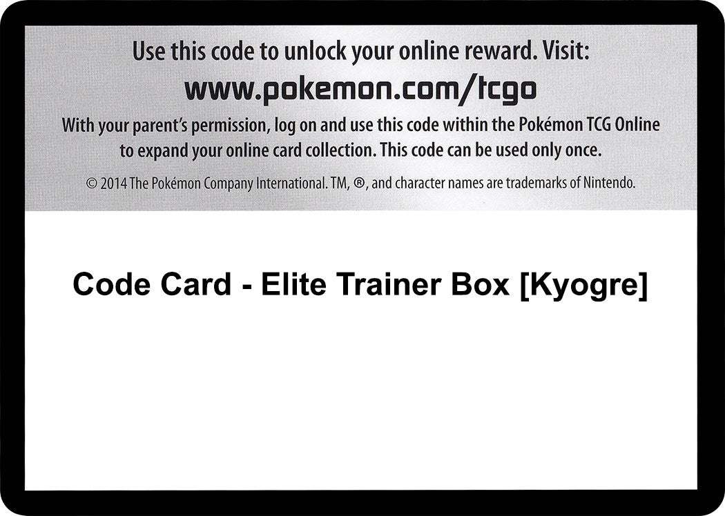 Image for Code Card - Elite Trainer Box [Kyogre] (PRC) - Pokemon
