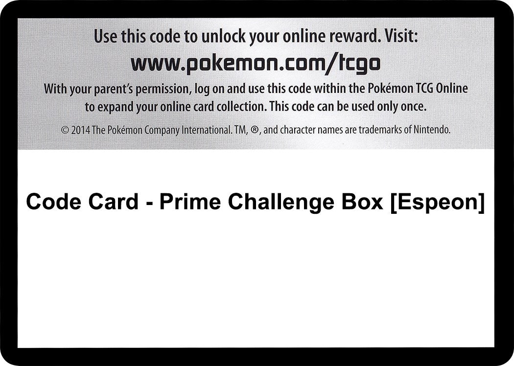 Image for Code Card - Prime Challenge Box [Espeon] (NVI) - Pokemon