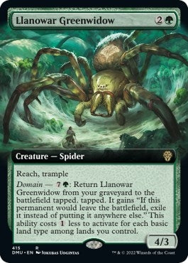 Image for Llanowar Greenwidow (Extended Art) (415) (DMU) - Magic: The Gathering