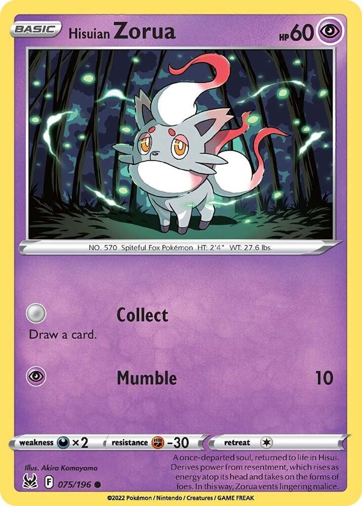 Image for Hisuian Zorua (075/196) (SWSH11) - Pokemon