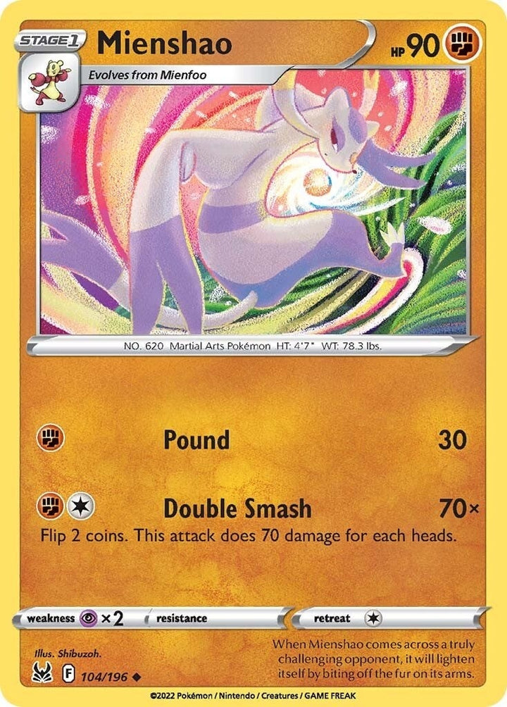 Image for Mienshao (104/196) (SWSH11) - Pokemon