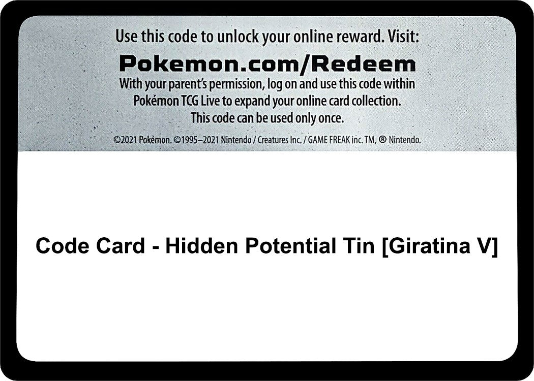 Image for Code Card - Hidden Potential Tin [Giratina V] (MCAP) - Pokemon