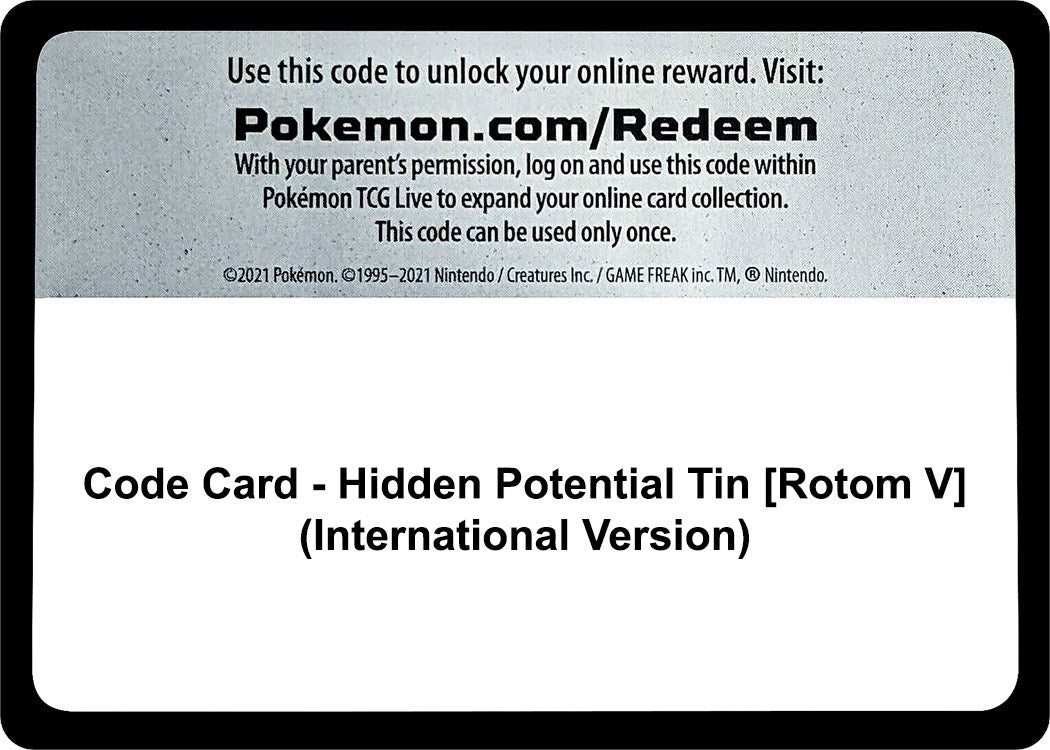 Image for Code Card - Hidden Potential Tin [Rotom V] (International Version) (MCAP) - Pokemon