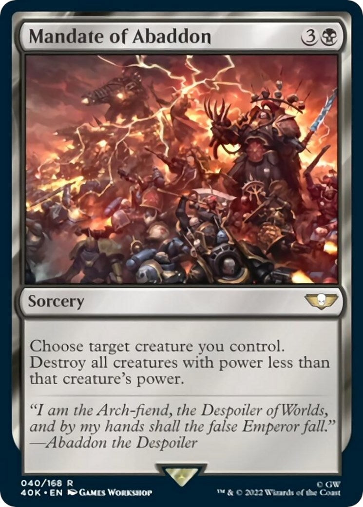 Image for Mandate of Abaddon (Surge Foil) (40) - Magic: The Gathering