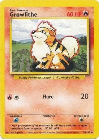 Image for Growlithe (028/102) (BS) - Pokemon