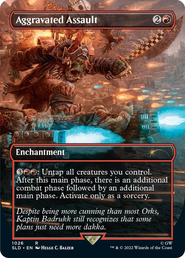 Image for Aggravated Assault (Borderless) (1026) (SLD) - Magic: The Gathering