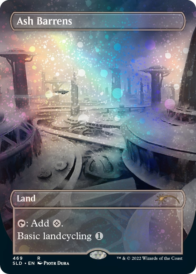 Image for Ash Barrens (Borderless) (Galaxy Foil) (469) - Magic: The Gathering