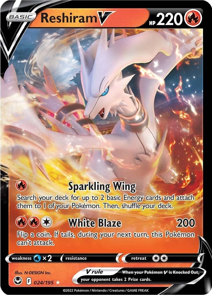 Image for Reshiram V (024/195) (SWSH12) - Pokemon