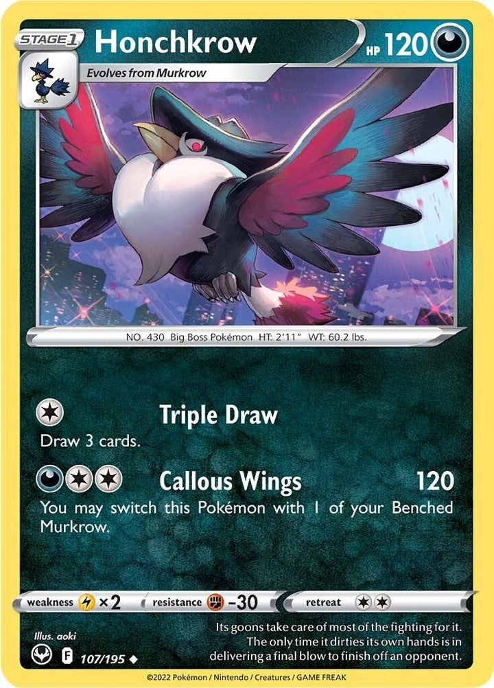 Image for Honchkrow (107/195) (SWSH12) - Pokemon