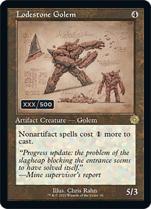 Image for Lodestone Golem (Schematic) (Serial Numbered) (92) - Magic: The Gathering