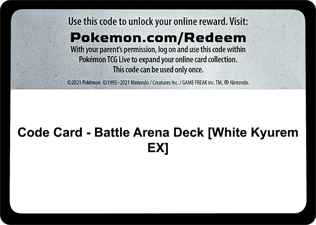 Image for Code Card - Battle Arena Deck [White Kyurem EX] (SM02) - Pokemon