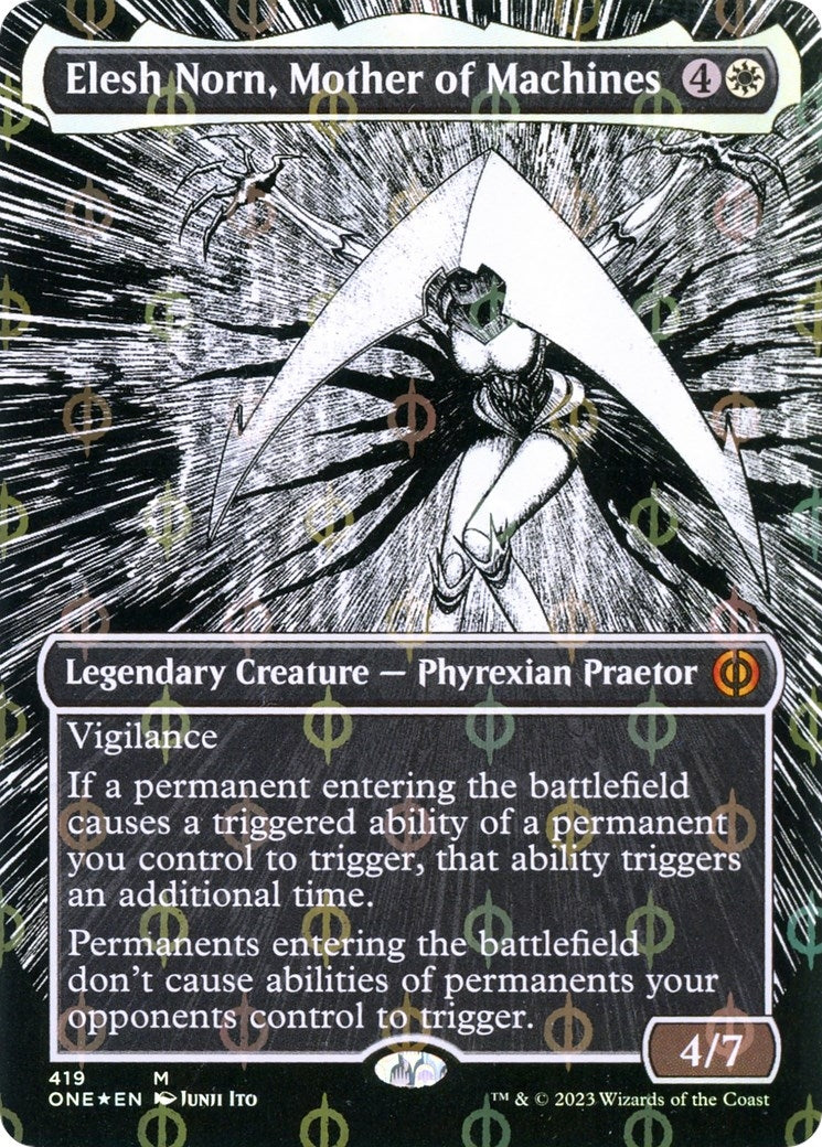 Image for Elesh Norn, Mother of Machines (Borderless) (Step-and-Compleat Foil) (419) - Magic: The Gathering