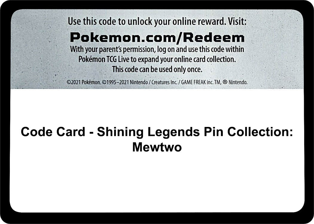 Image for Code Card - Shining Legends Pin Collection: Mewtwo (SHL) - Pokemon