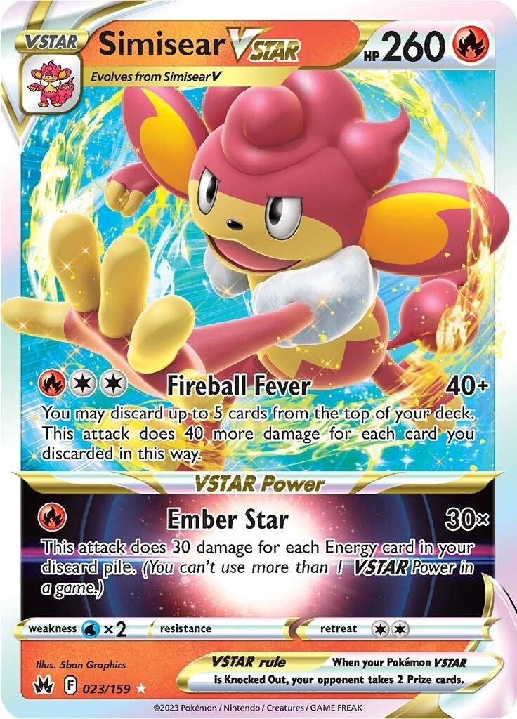 Image for Simisear VSTAR (023/159) (CRZ) - Pokemon
