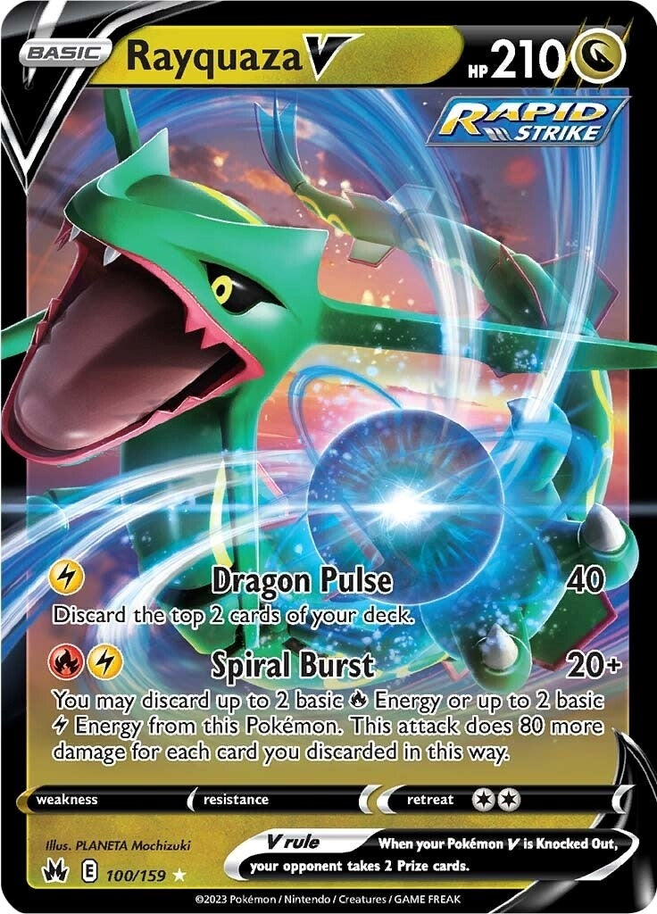 Image for Rayquaza V (100/159) (CRZ) - Pokemon