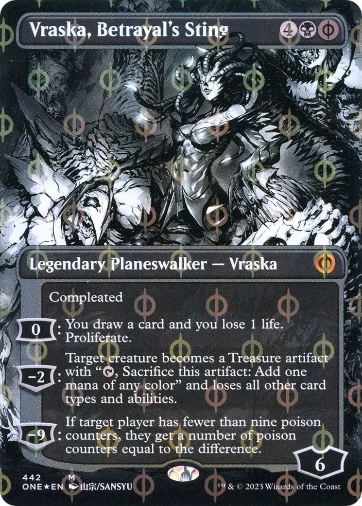Image for Vraska, Betrayal's Sting (Borderless) (Step-and-Compleat Foil) (442) - Magic: The Gathering