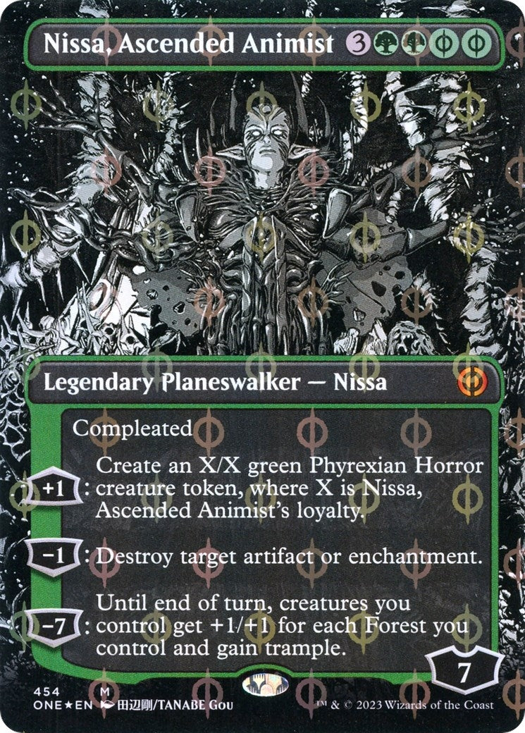 Image for Nissa, Ascended Animist (Borderless) (Step-and-Compleat Foil) (454) - Magic: The Gathering
