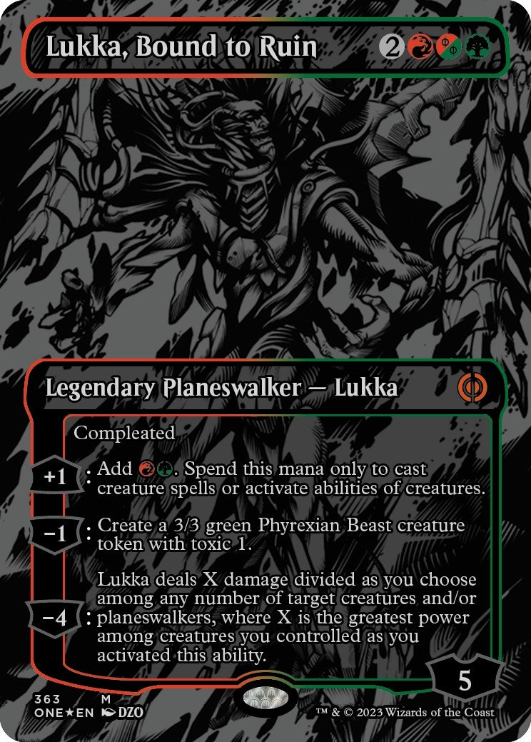 Image for Lukka, Bound to Ruin (Oil Slick Raised Foil) (363) - Magic: The Gathering
