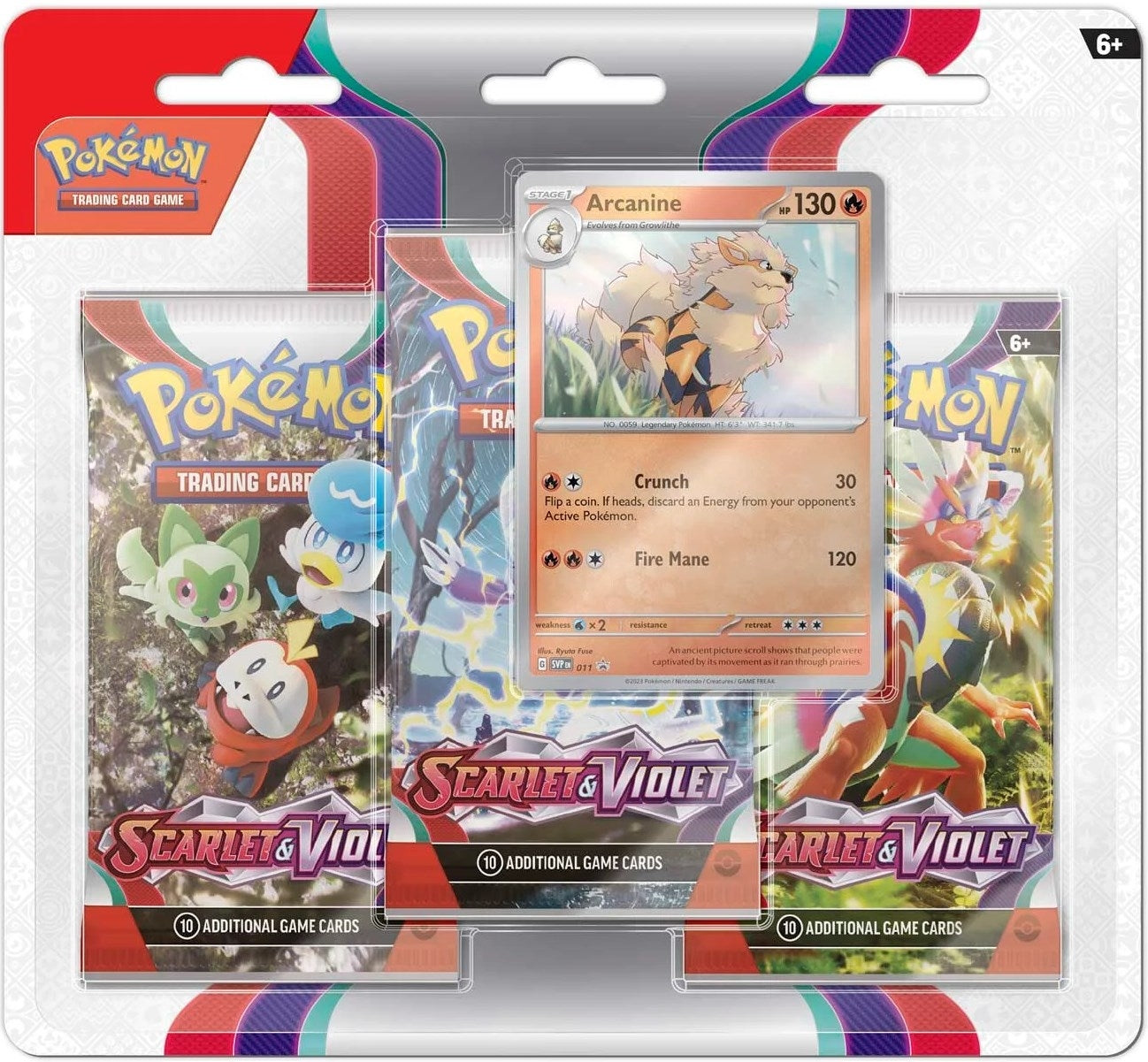 Image for Scarlet & Violet 3 Pack Blister [Arcanine] - Pokemon