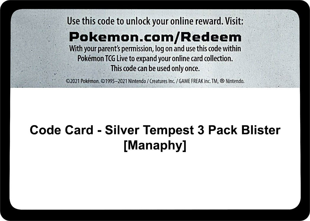 Image for Code Card - Silver Tempest 3 Pack Blister [Manaphy] (SWSH12) - Pokemon
