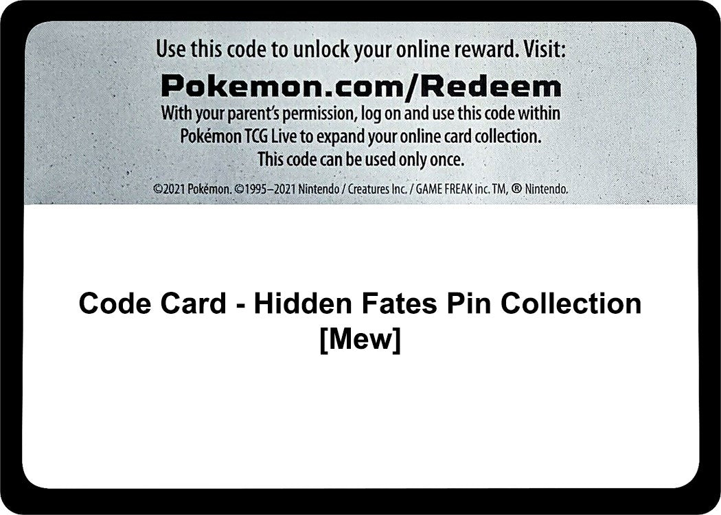 Image for Code Card - Hidden Fates Pin Collection [Mew] (HIF) - Pokemon