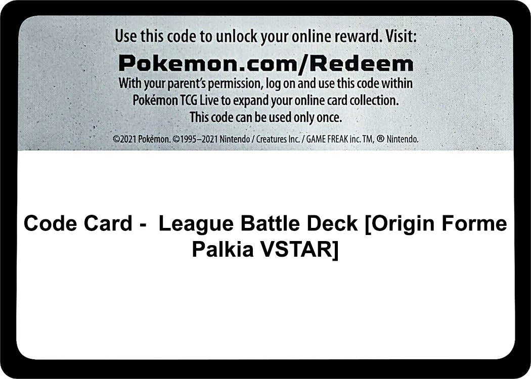 Image for Code Card - League Battle Deck [Origin Forme Palkia VSTAR] (MCAP) - Pokemon
