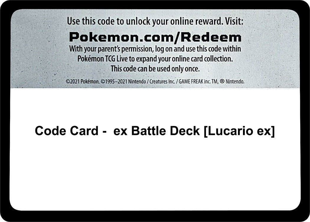 Image for Code Card - ex Battle Deck [Lucario ex] (MCAP) - Pokemon