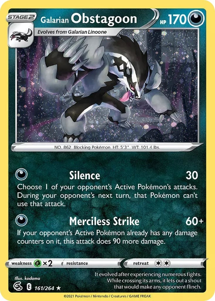 Image for Galarian Obstagoon (Cosmos Holo) (161/264) (MCAP) - Pokemon