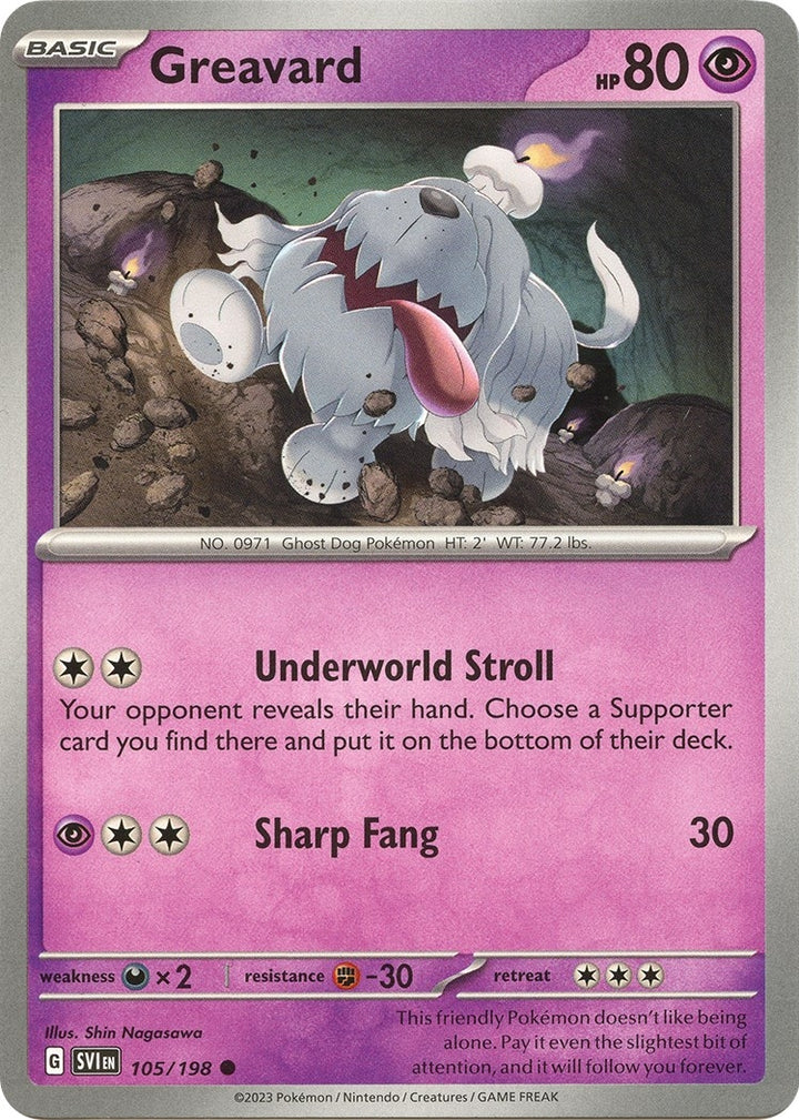 Image for Greavard (105/198) (SVI) - Pokemon