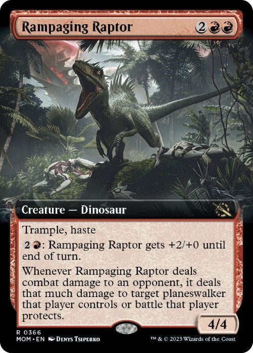 Image for Rampaging Raptor (Extended Art) (366) - Magic: The Gathering