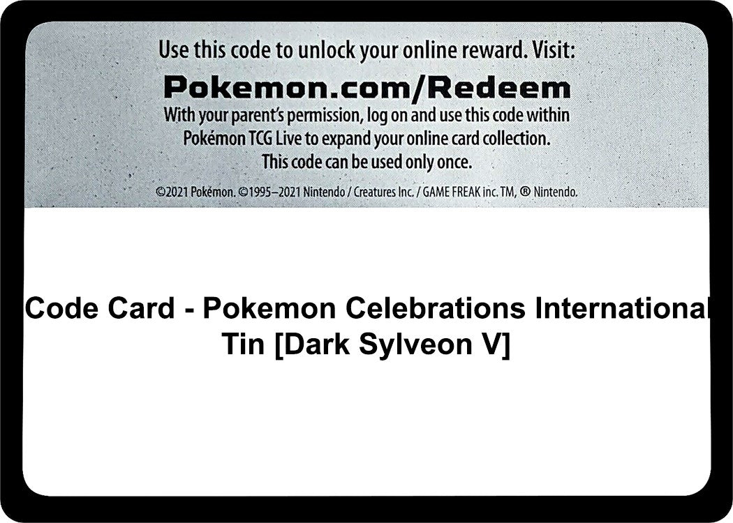 Image for Code Card - Pokemon Celebrations International Tin [Dark Sylveon V] (CLB) - Pokemon