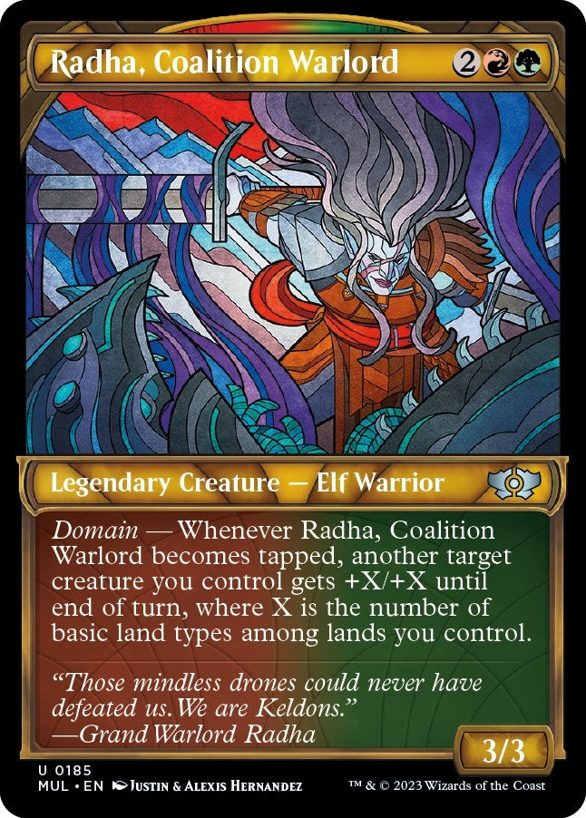 Image for Radha, Coalition Warlord (Halo Foil) (185) (MUL) - Magic: The Gathering