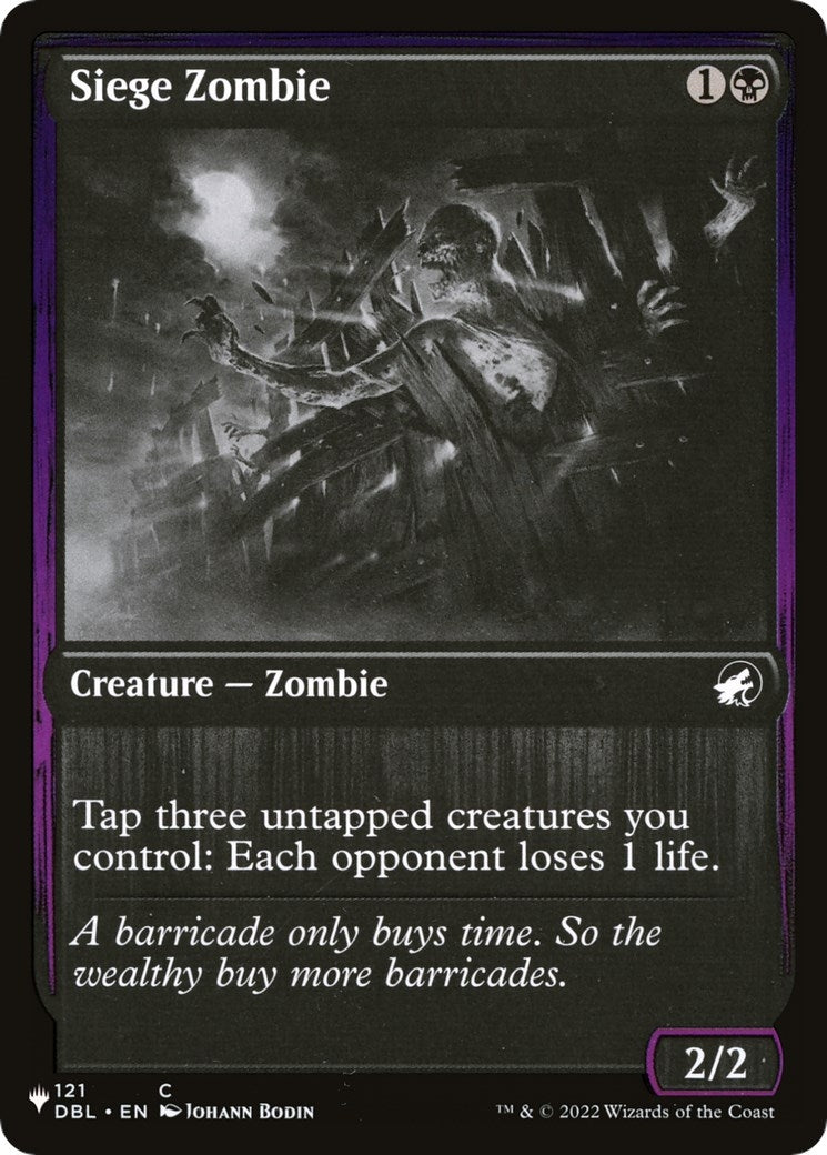 Image for Siege Zombie (121) (LIST) - Magic: The Gathering