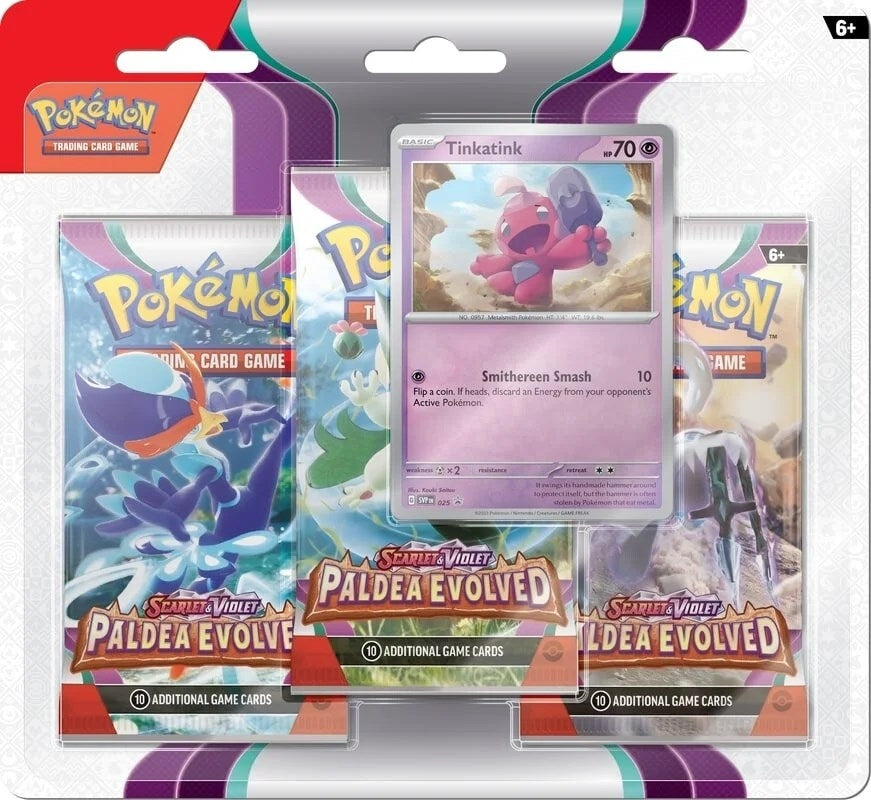 Image for Paldea Evolved 3 Pack Blister [Tinkatink] - Pokemon