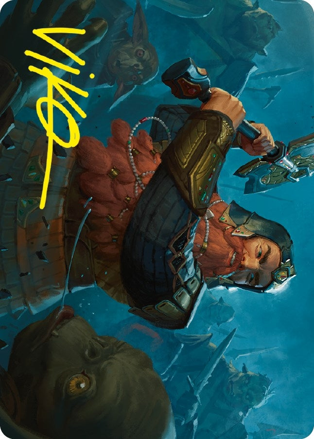 Image for Gimli, Counter of Kills Art Card (10/81) (Gold-Stamped Signature) (10) - Magic: The Gathering